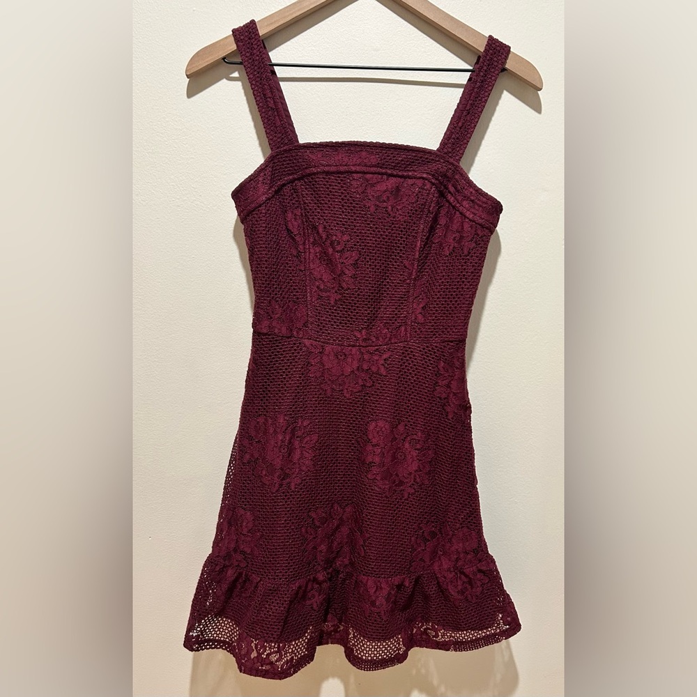 Speechless Burgundy Maroon Floral Lace Sundress - Women’s Size XS